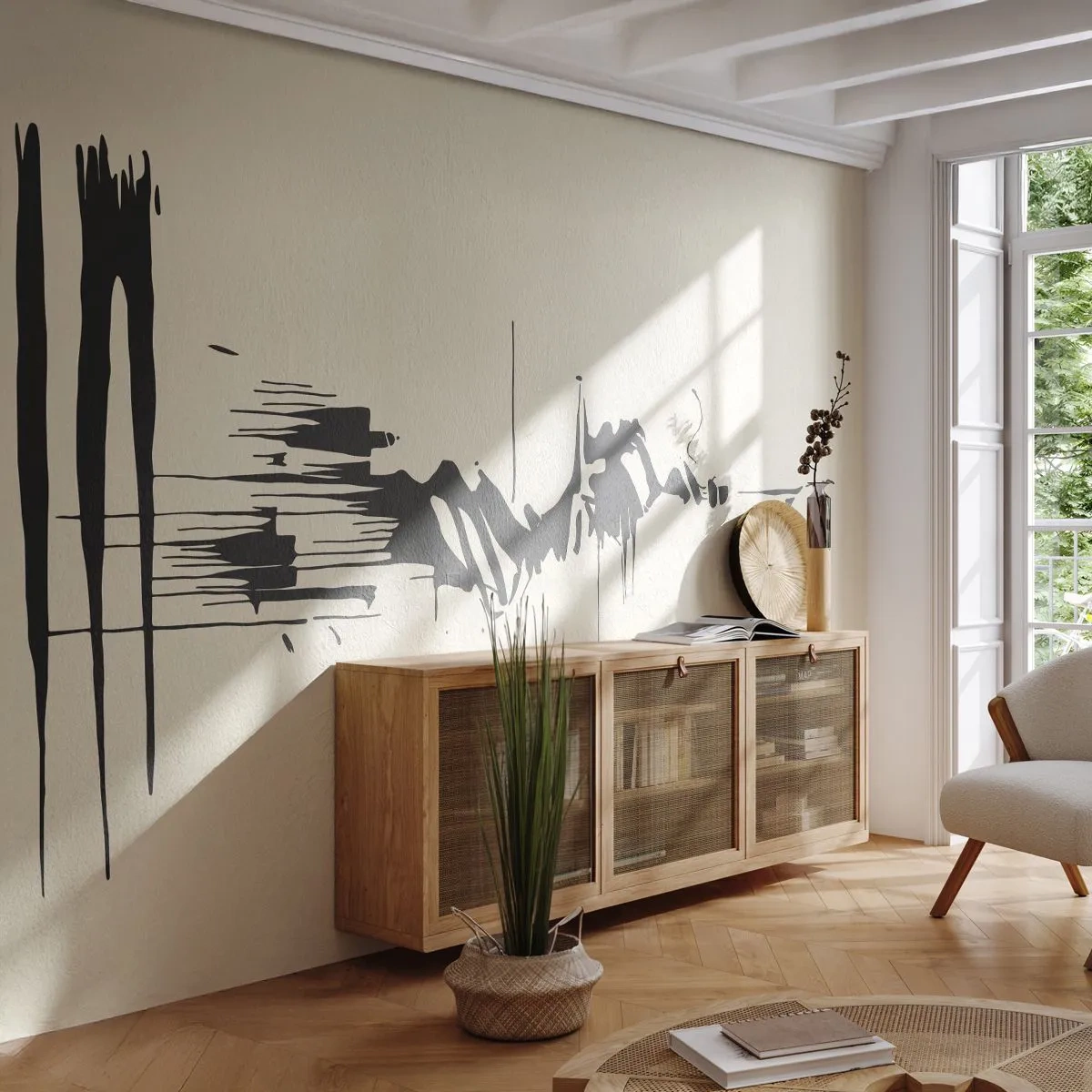 Self-Adhesive Photo Wallpaper Deluxe Sticker - Hasty Abstract - Abstraction, Minimalism, Piece - 350x256 cm
