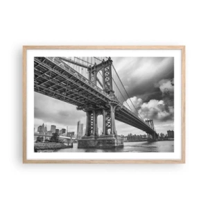 Poster in light oak frame - To the Heart of a City - 70x50 cm