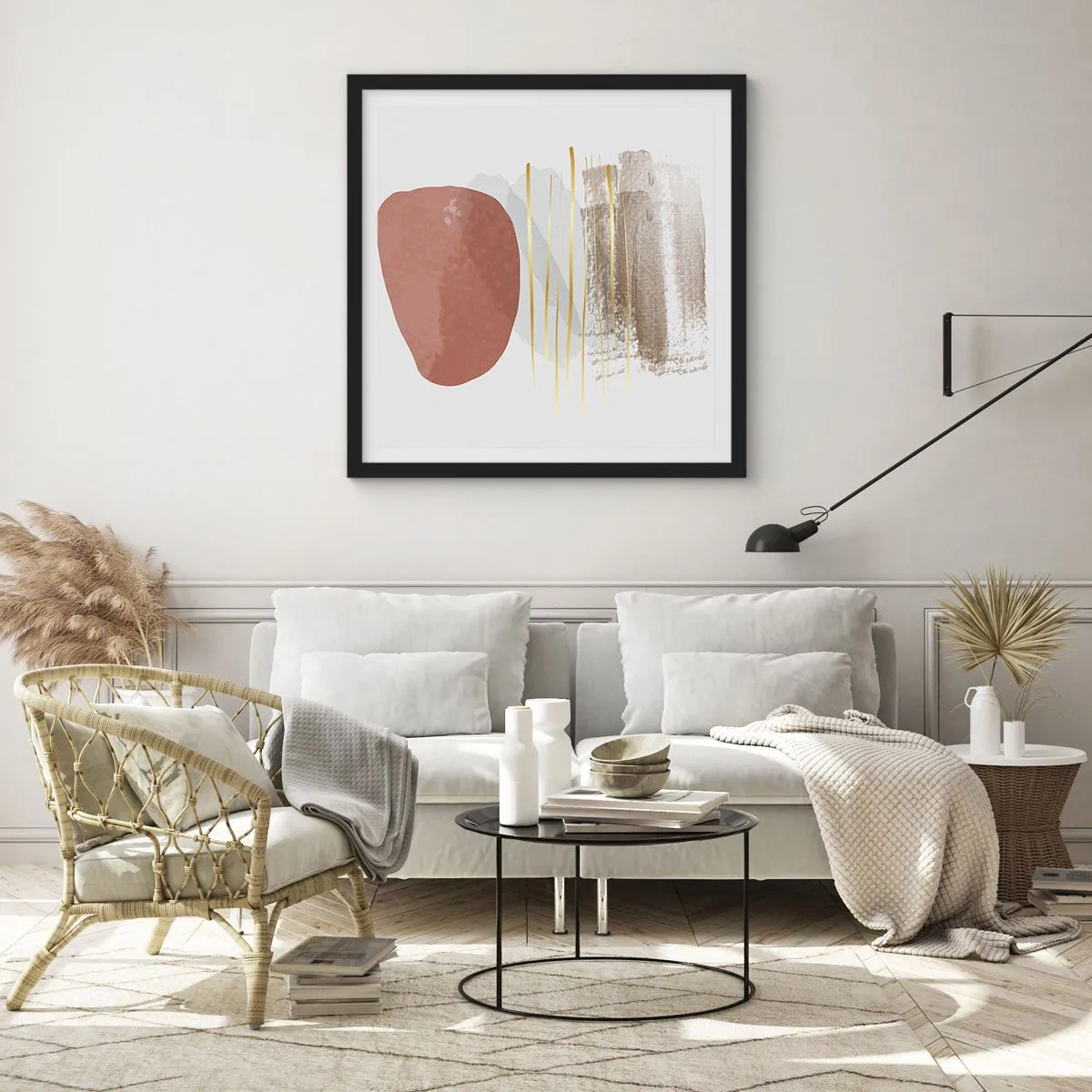 Poster in black frame - Abstract Colonnade - 60x60 cm