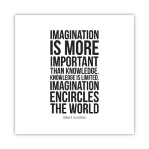 Poster - Einstein about Power of Imagination - 60x60 cm