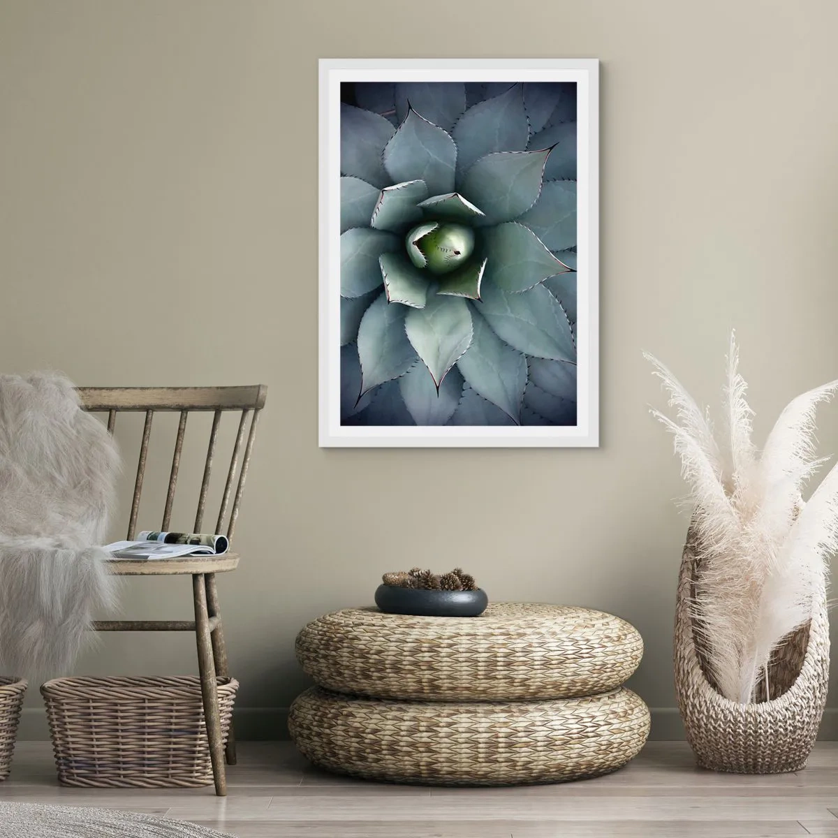 Poster in white frmae - Attracts and Warns - 50x70 cm