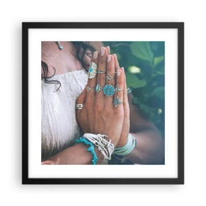 Poster in black frame - Welcome to the Centre of Wellbeing - 40x40 cm