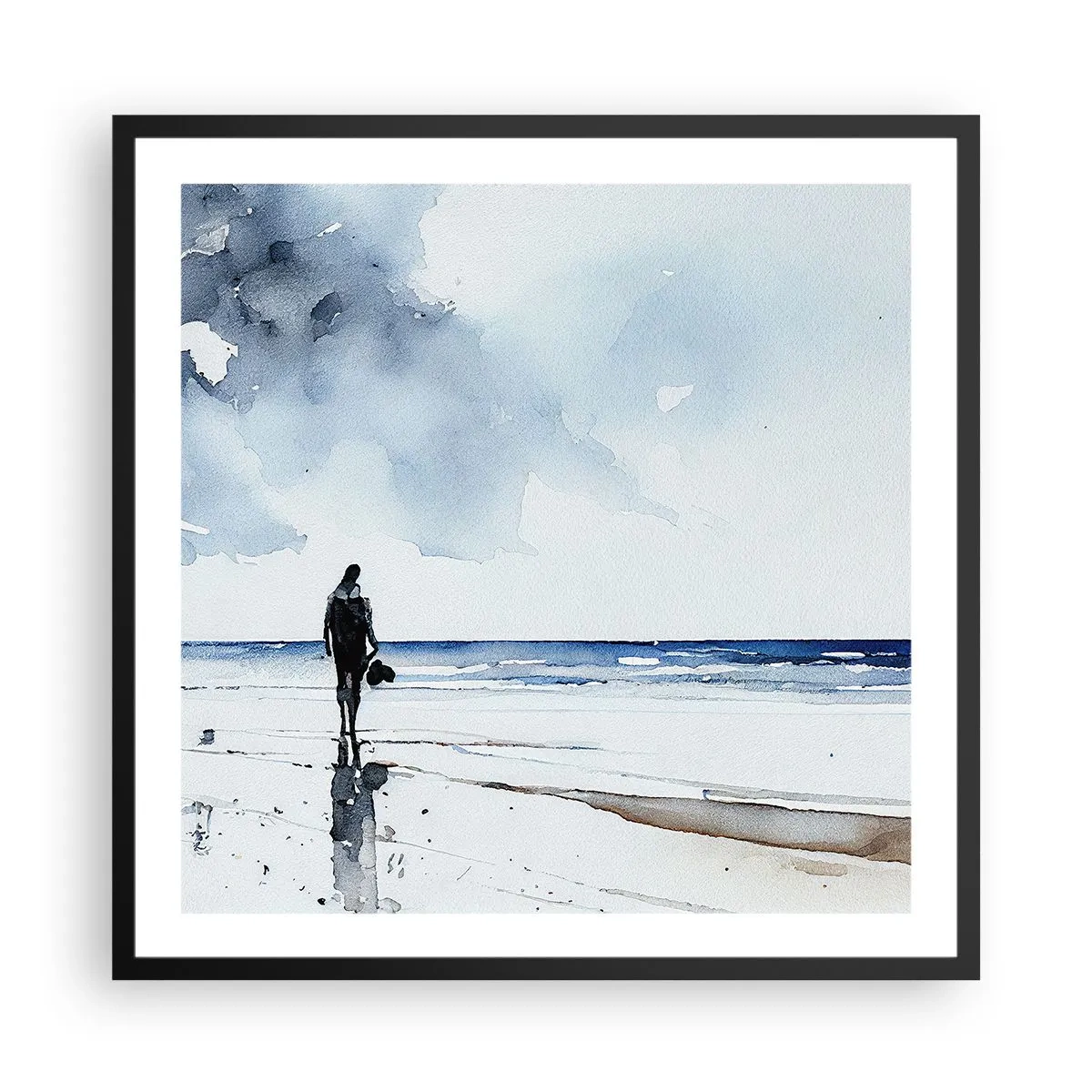 Poster in black frame - Conversation with the Sea - 60x60 cm