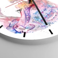 Clock face with lines