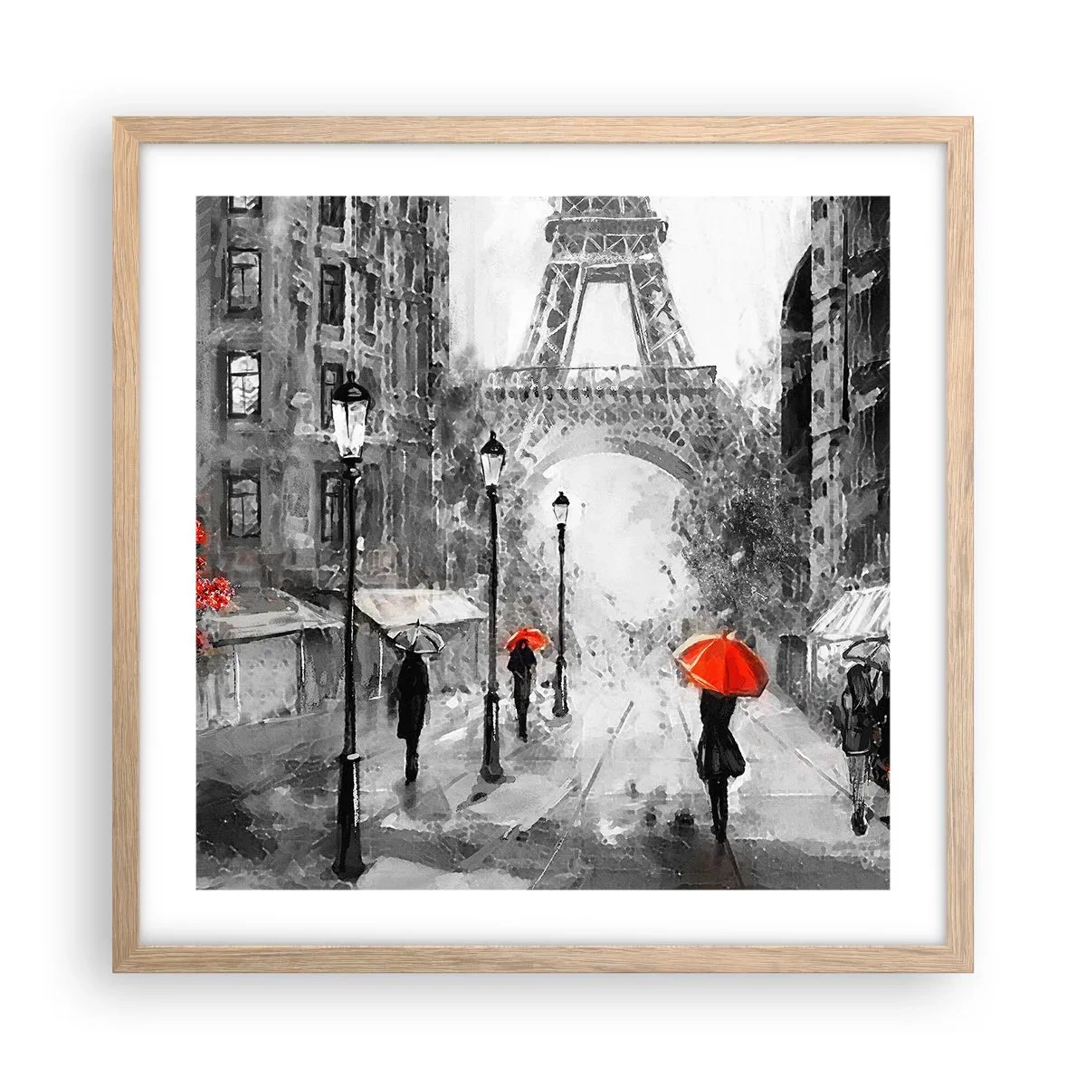Poster in light oak frame - All Roads Lead to Her - 50x50 cm