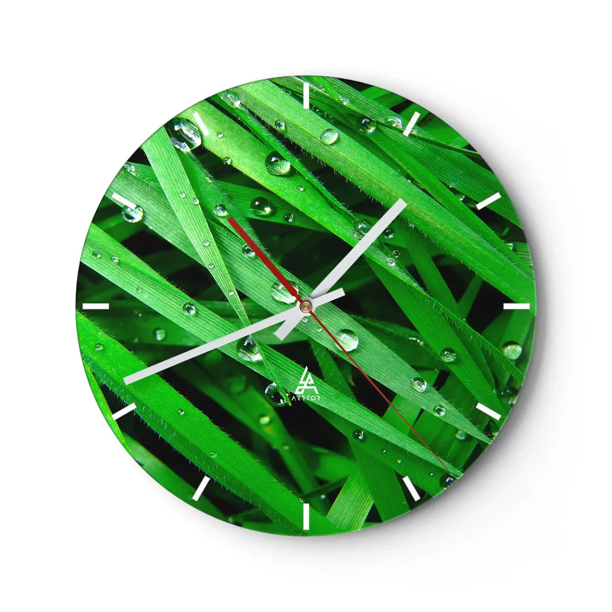 Wall clock - Clock on glass - Go Grren - 40x40 cm