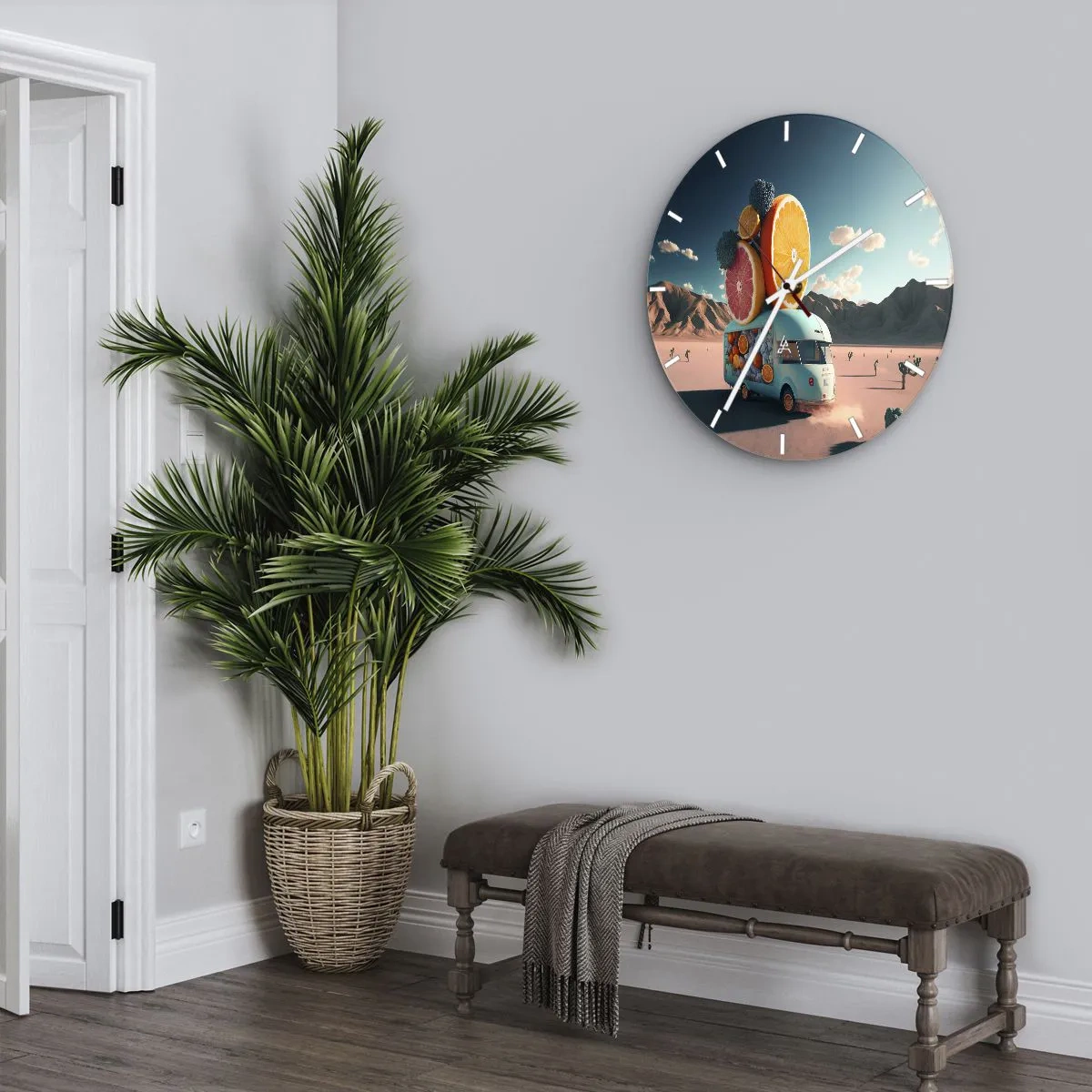 Wall clock - Clock on glass - Taste of Holidays - 30x30 cm