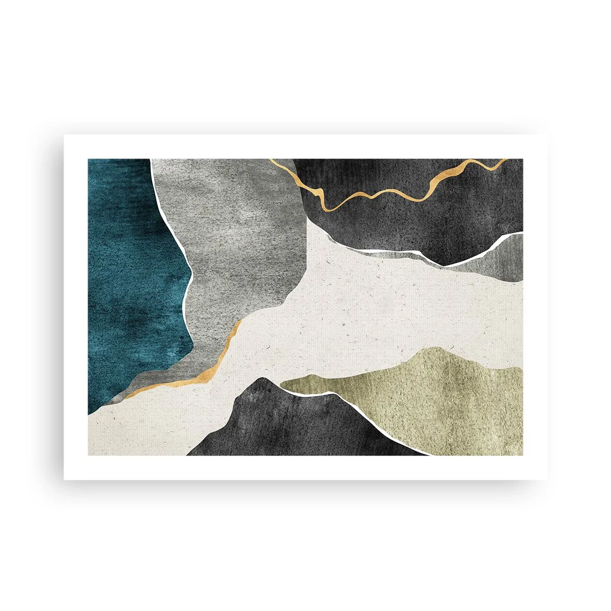 Poster - Mosaic Composition with a Gold Thread - 70x50 cm