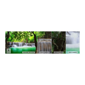 Photo Wallpaper Sample Premium Sand - Cascade in Green - Landscape, Waterfall, National Park - 100x30 cm