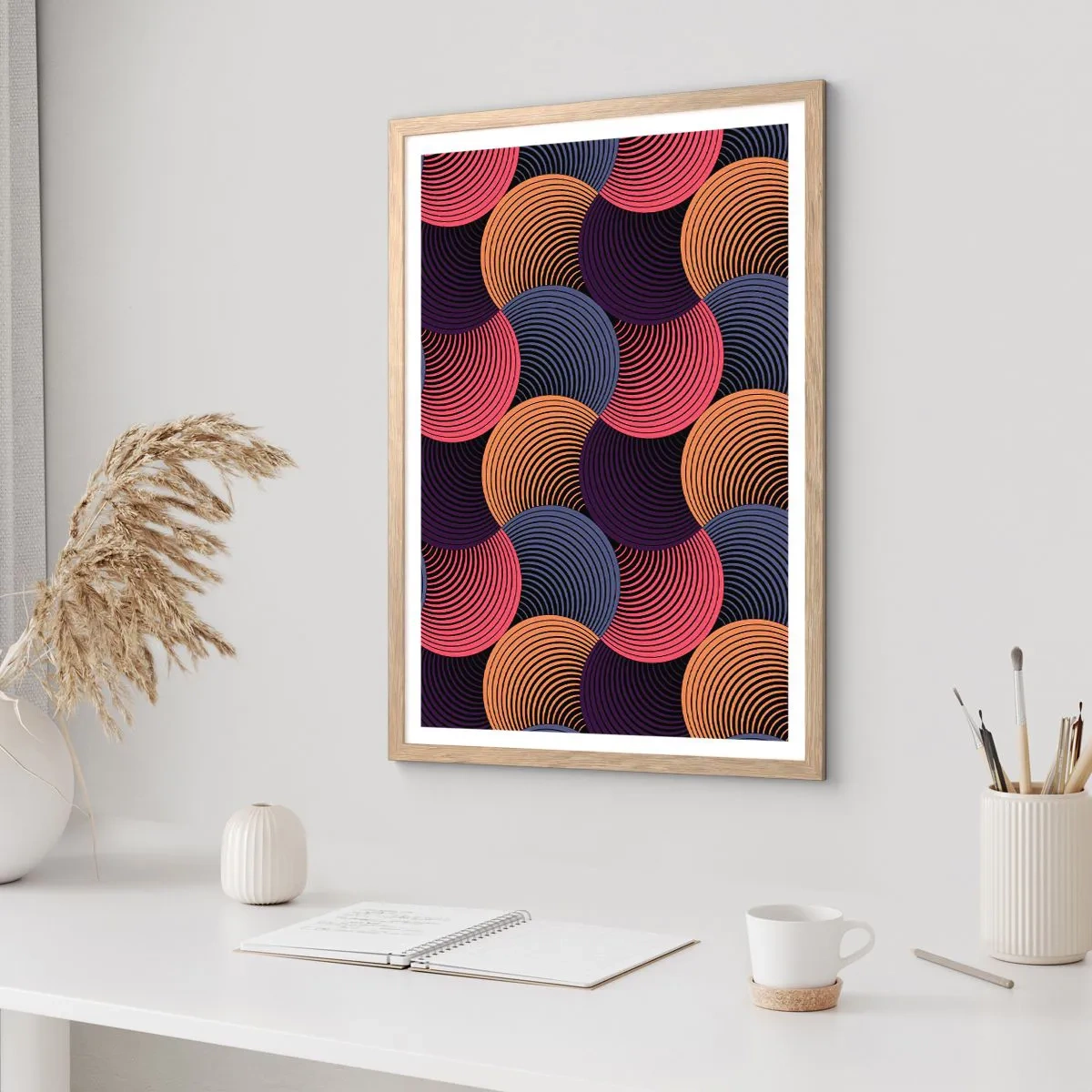 Poster in light oak frame - In a Circular Rhythm - 61x91 cm