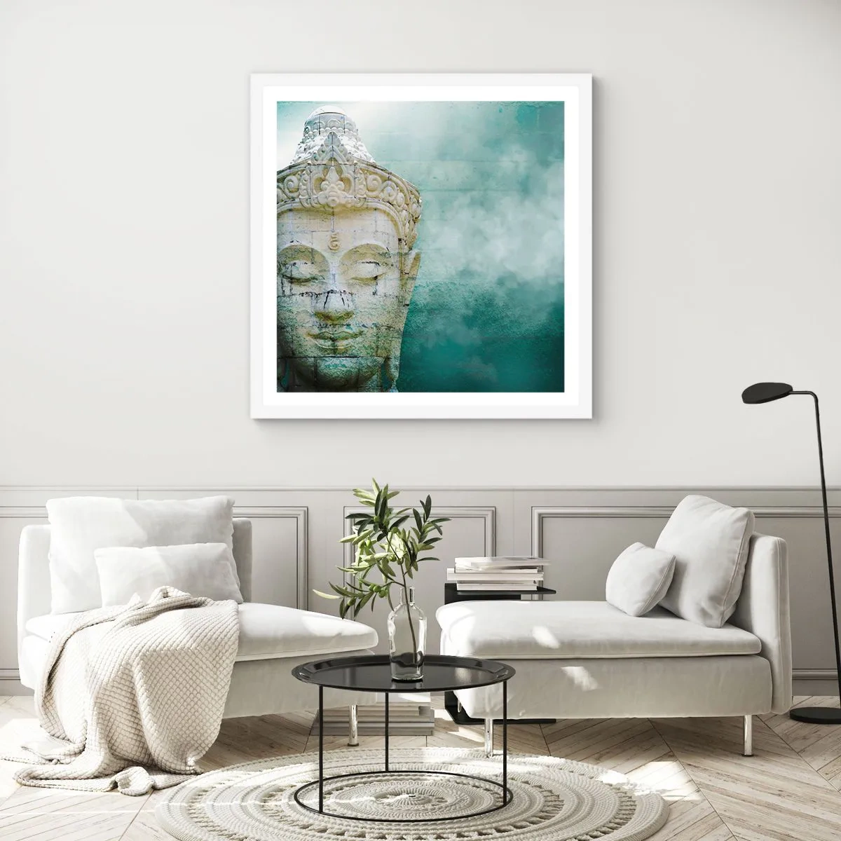 Poster in white frmae - In Search of Light - 60x60 cm