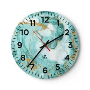 Wall clock - Clock on glass - Under the Great Wave of the Edo Period - 40x40 cm
