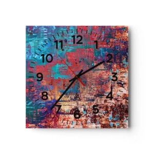 Wall clock - Clock on glass - Memory and Oblivion - 40x40 cm