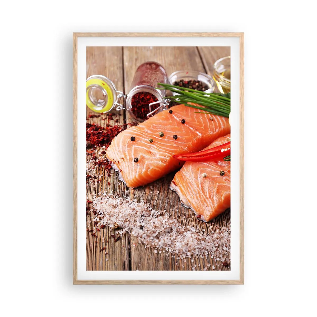 Poster in light oak frame - Norwegian Adventure in the Kitchen - 61x91 cm