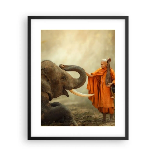 Poster in black frame - Unexpected Meeting - 40x50 cm