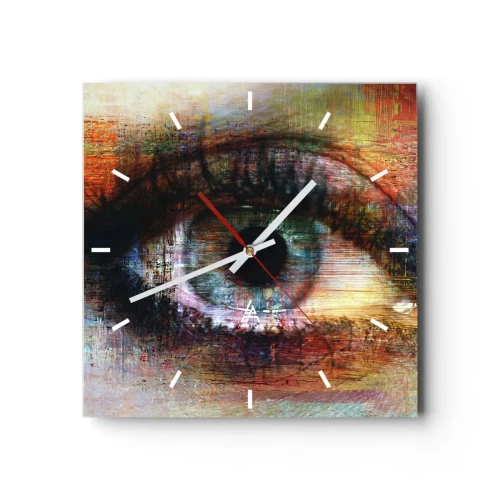 Wall clock - Clock on glass - You Can See Inside the Soul - 40x40 cm