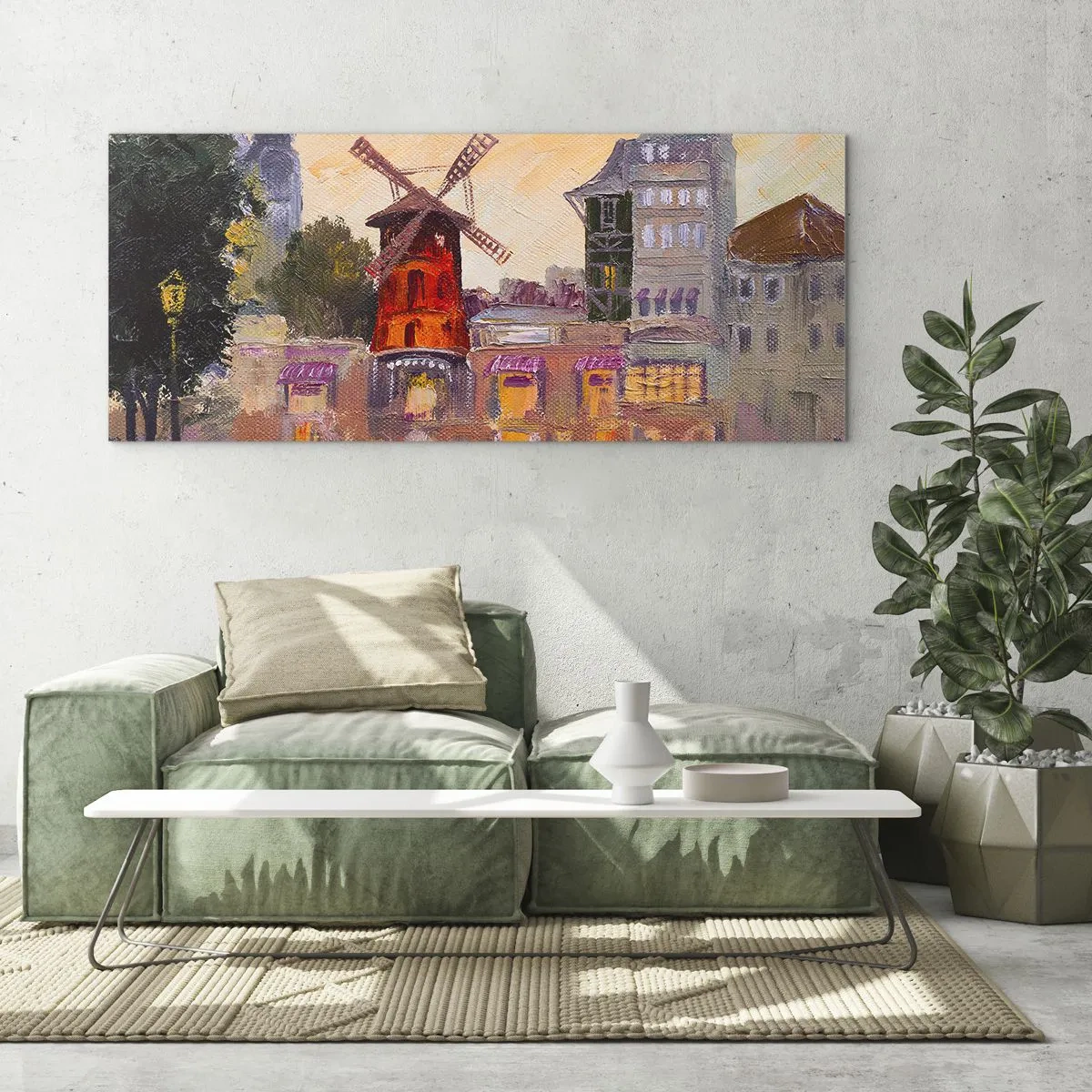 Glass picture - Icons of Paris - Moulin Rouge - 140x50 cm