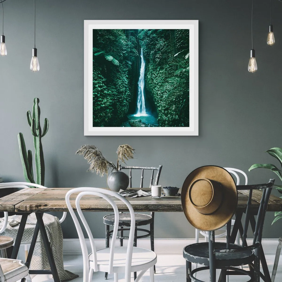 Poster in white frmae - Tropical Spring - 40x40 cm