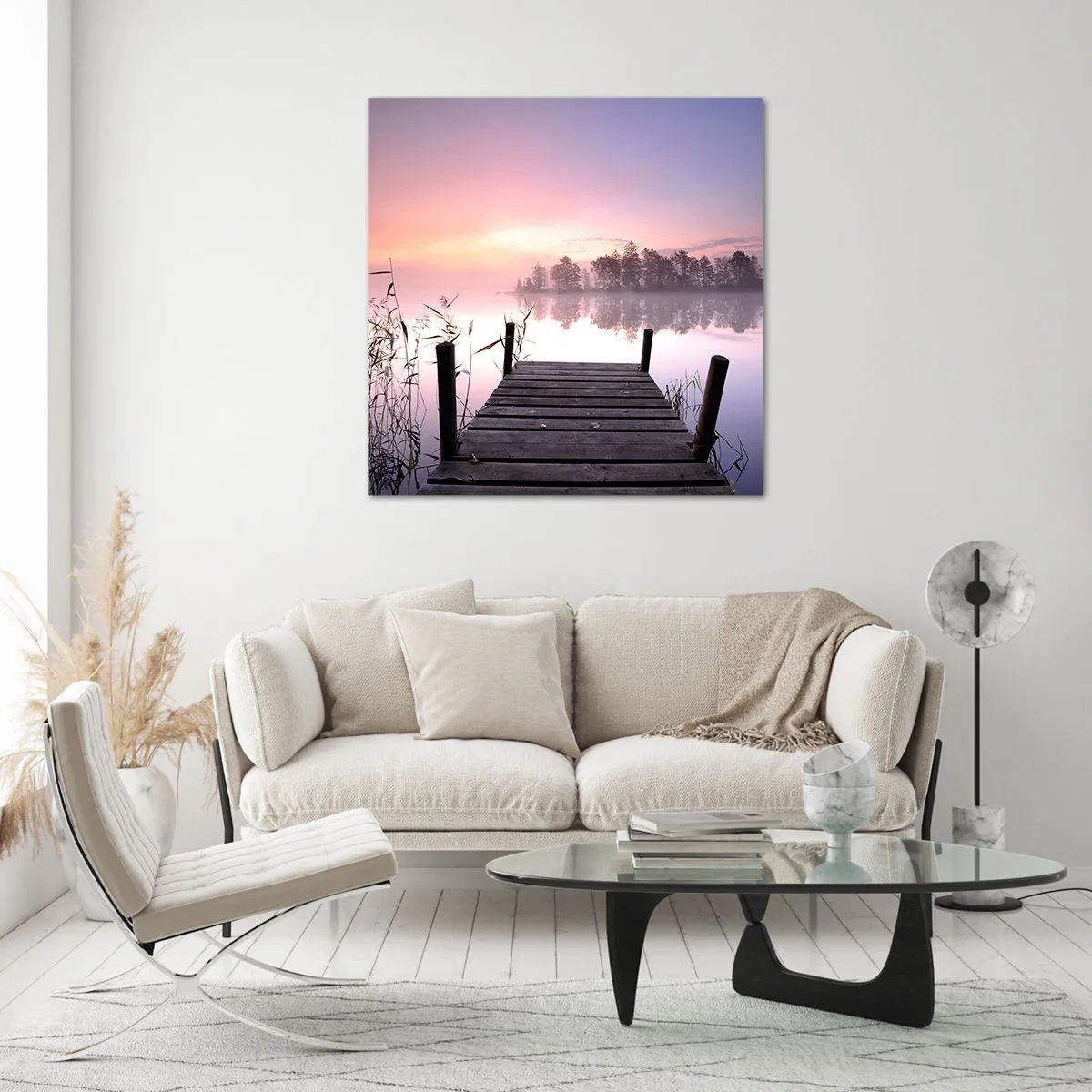 Glass picture - Out from a Lilac Fog… - 60x60 cm