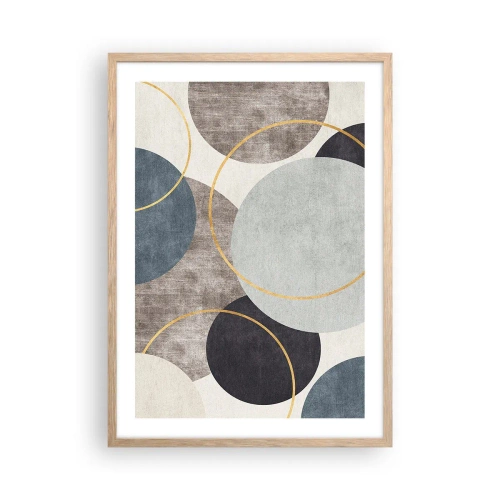 Poster in light oak frame - Wheel after Wheel - 50x70 cm