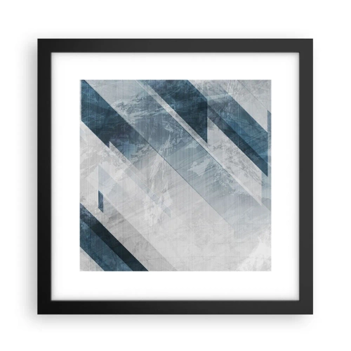 Poster in black frame - Spacial Composition - Movement of Greys - 30x30 cm