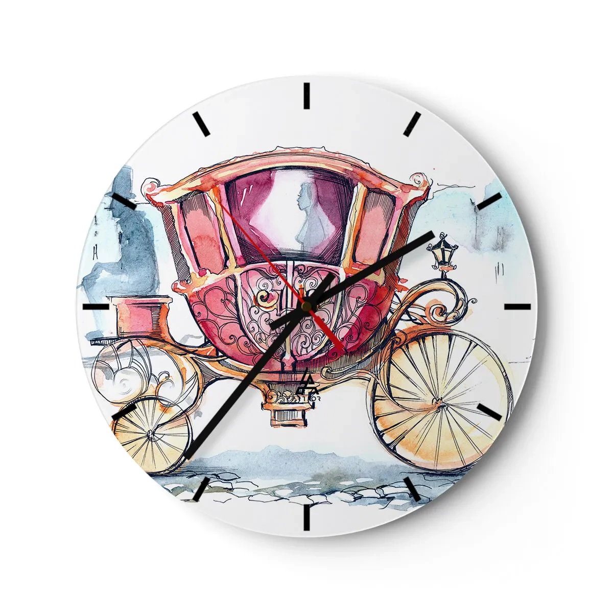 Wall clock - Clock on glass - For a Wedding or a Ball? - 40x40 cm
