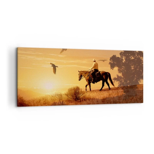 Canvas picture - Alone through the Prairie - 100x40 cm
