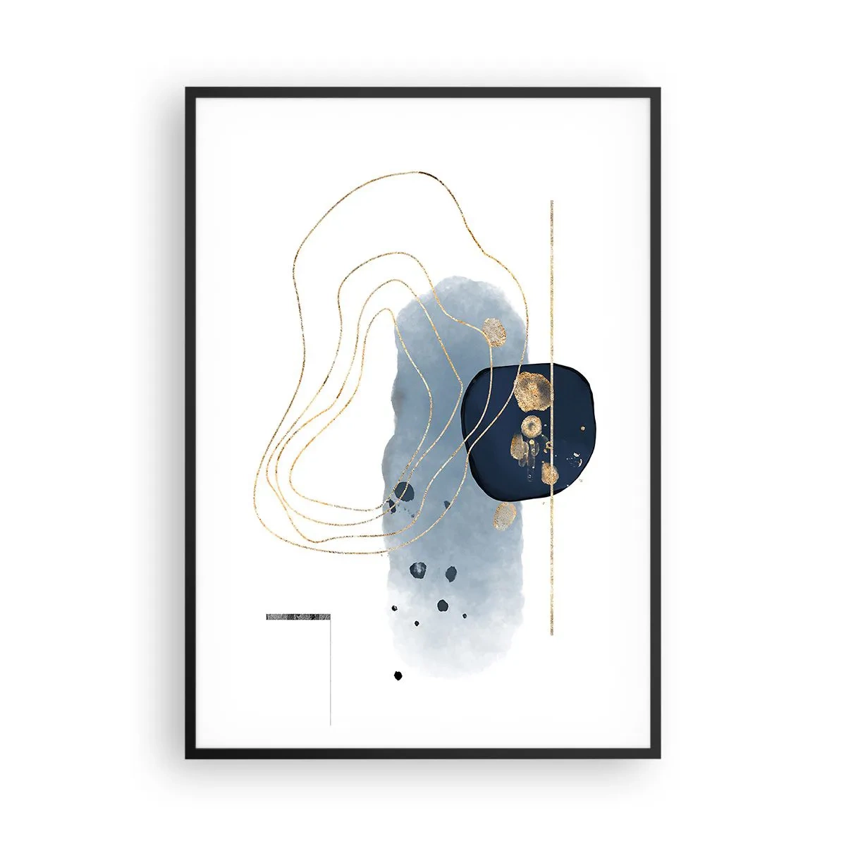 Poster in black frame - Blue and Gold Fantasy - 70x100 cm