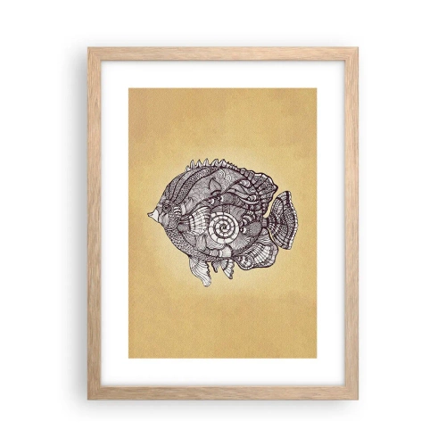 Poster in light oak frame - From the Ocean of Ornaments - 30x40 cm