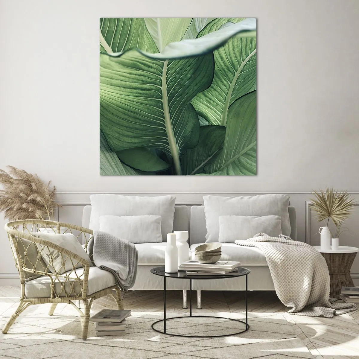 Glass picture - Life in Intense Green Colour - 50x50 cm