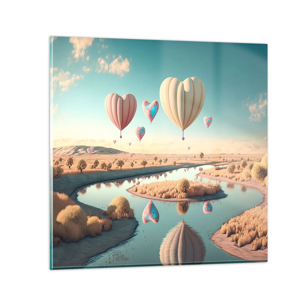 Glass picture - Love Lifts You up - 30x30 cm