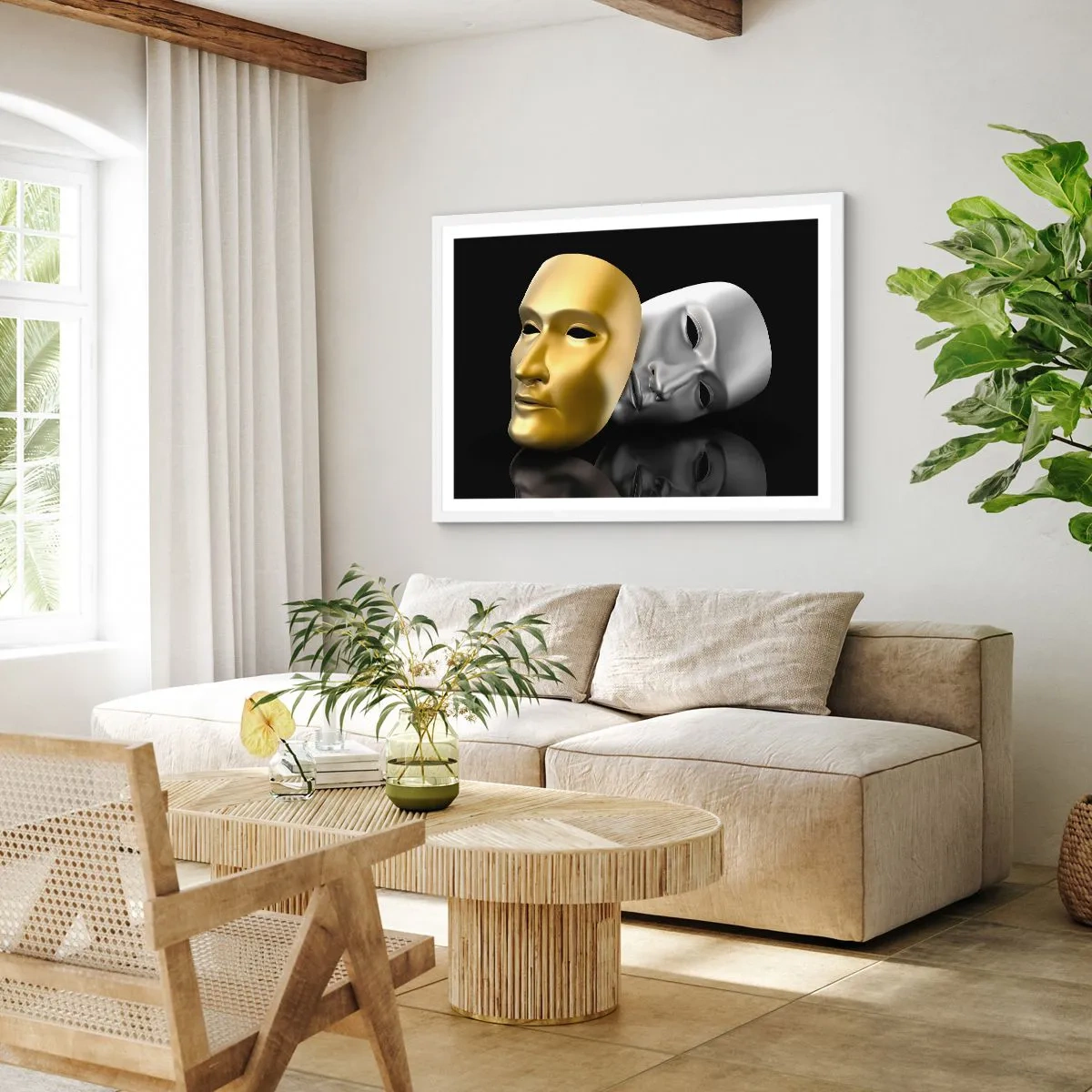 Poster in white frmae - Life Is a Theatre - 40x30 cm