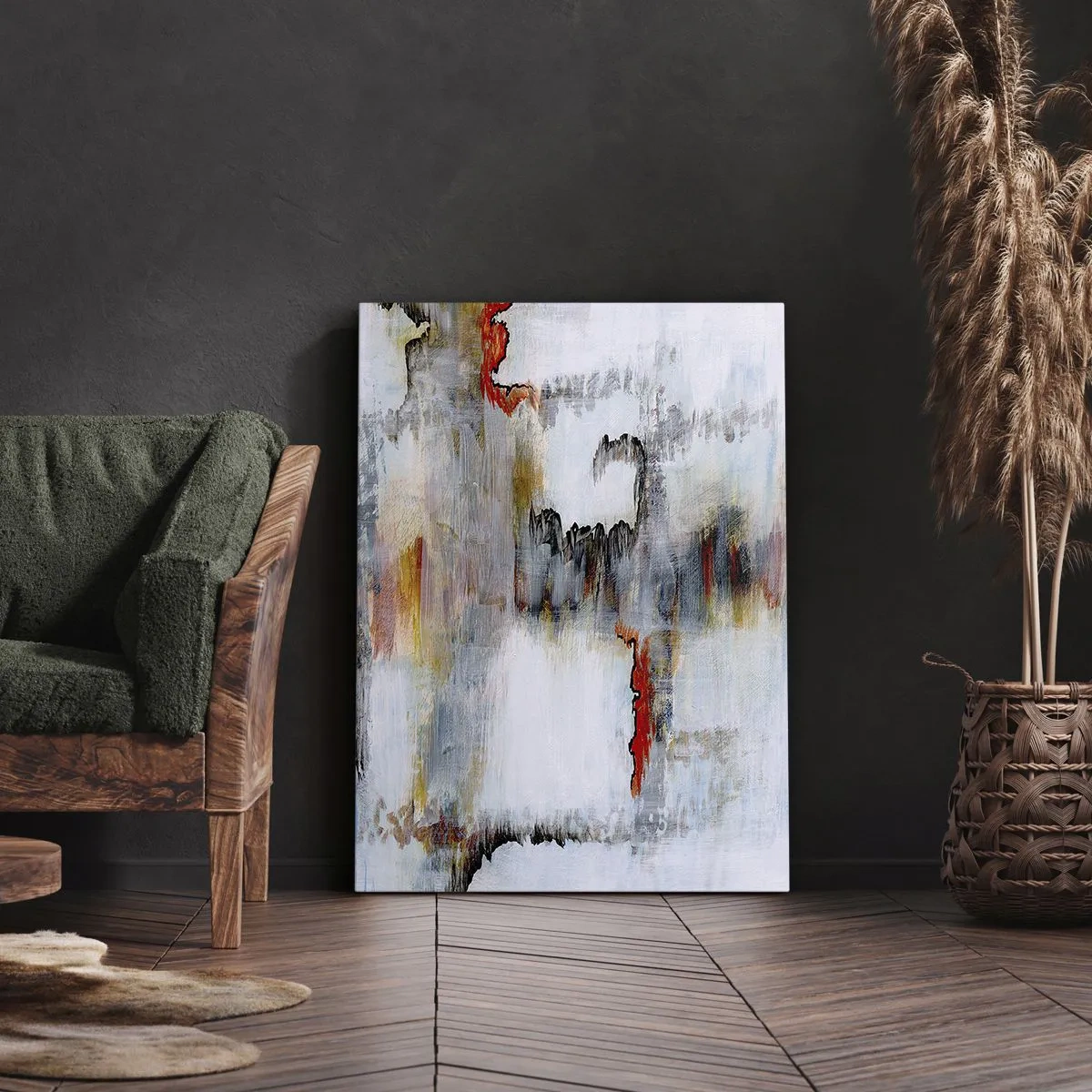 Canvas picture - With a Stick on Water - 45x80 cm