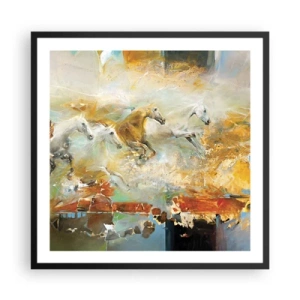 Poster in black frame - Gallopping through the World - 60x60 cm