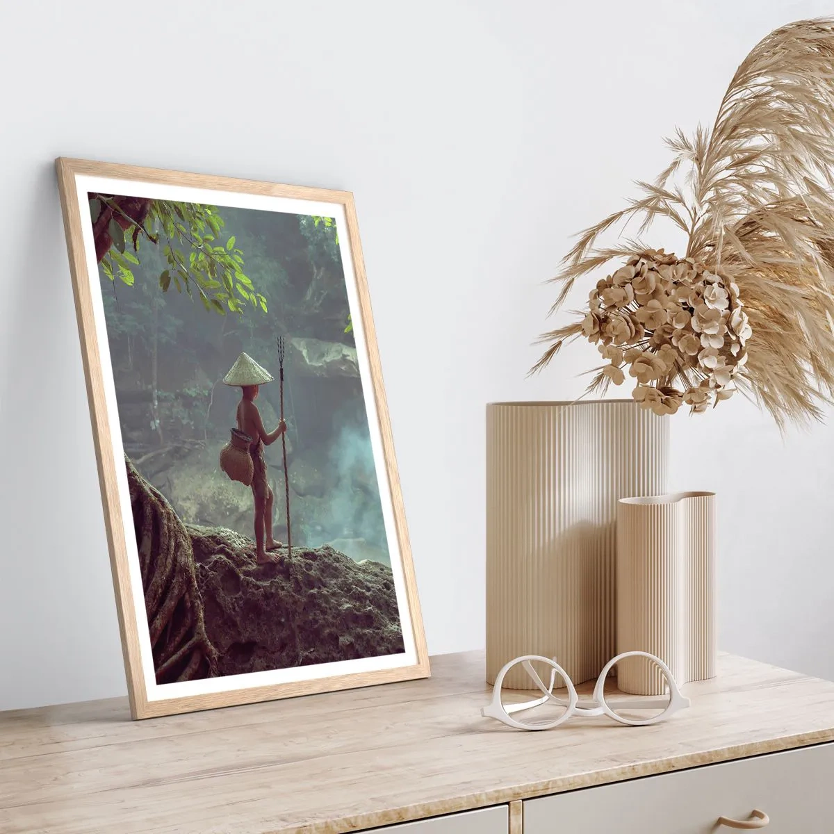 Poster in light oak frame - Friends with Nature - 50x70 cm