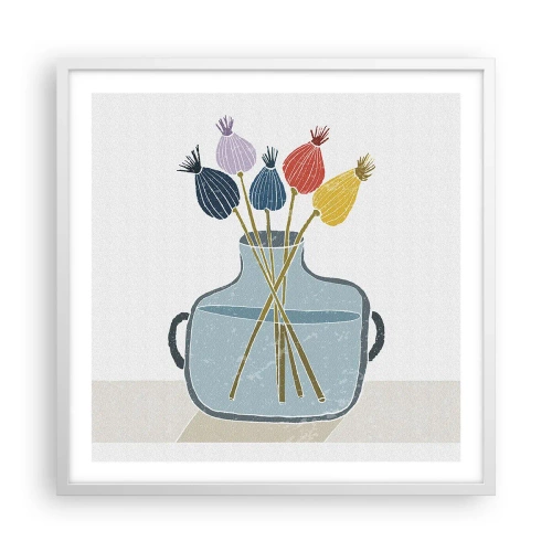 Poster in white frmae - As Quiet as Poppies - 60x60 cm
