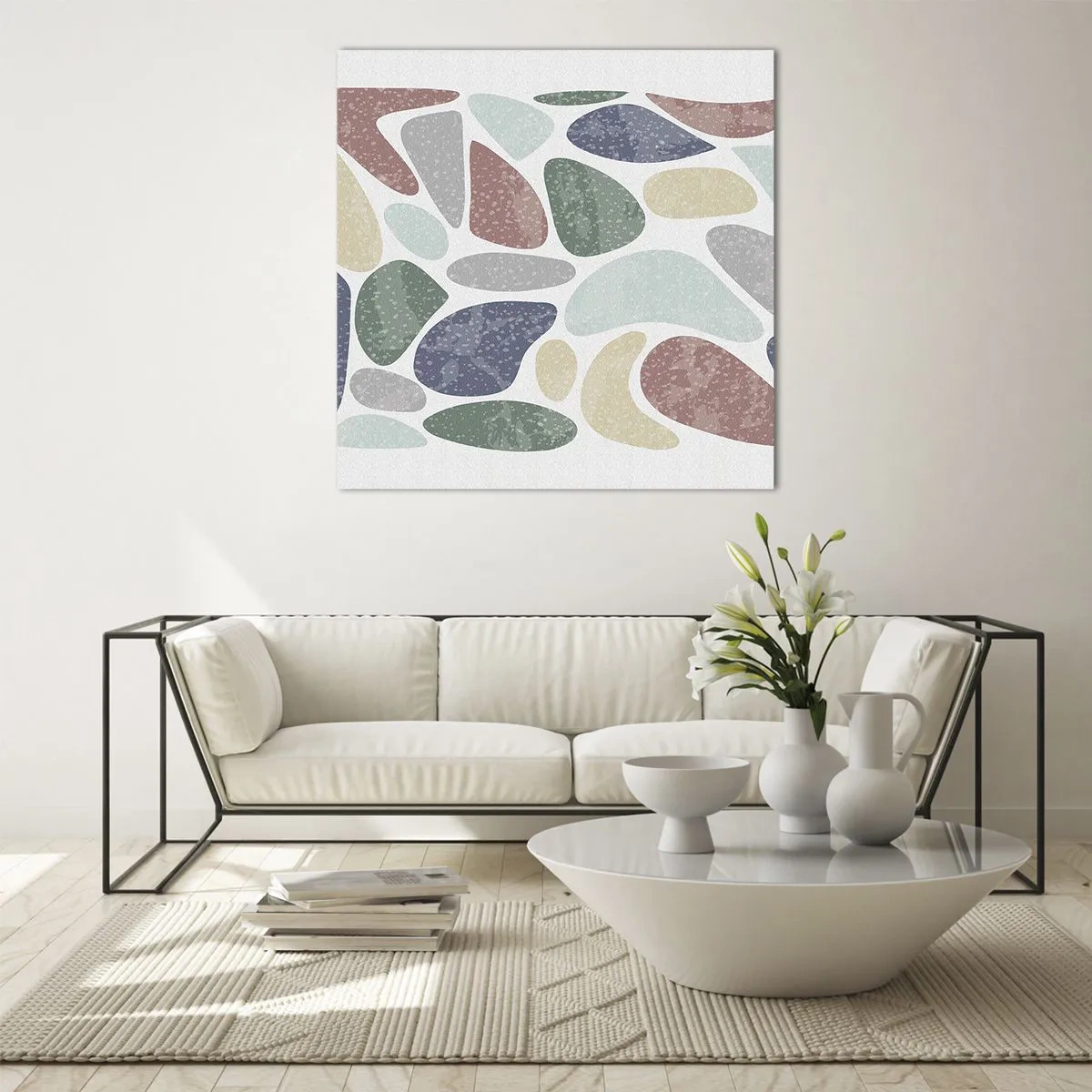 Glass picture - Mosaic of Powdered Colours - 30x30 cm