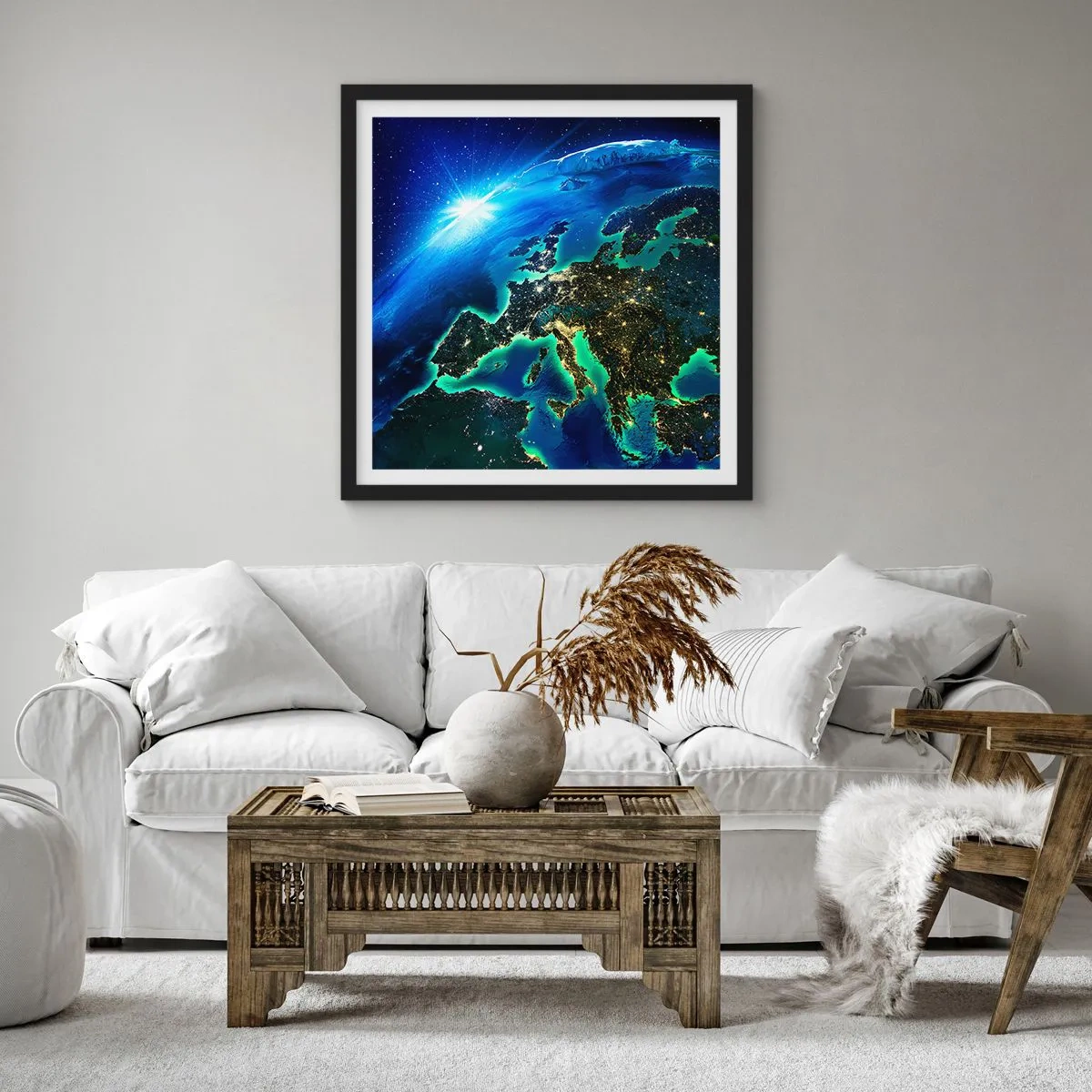 Poster in black frame - Sparkling Europe - 50x50 cm