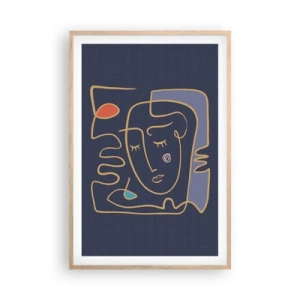 Poster in light oak frame - Deeply In Thoughts - 61x91 cm