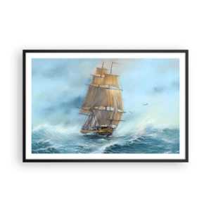 Poster in black frame - Gliding on the Waves - 91x61 cm