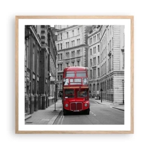 Poster in light oak frame - Routine Doesn't Have to Be Grey - 60x60 cm