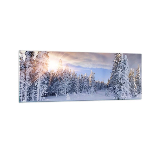 Glass picture - Snowy Spectacle of Nature - 140x50 cm