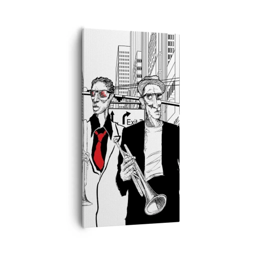 Canvas picture - City Rhapsody in Black and Red - 55x100 cm