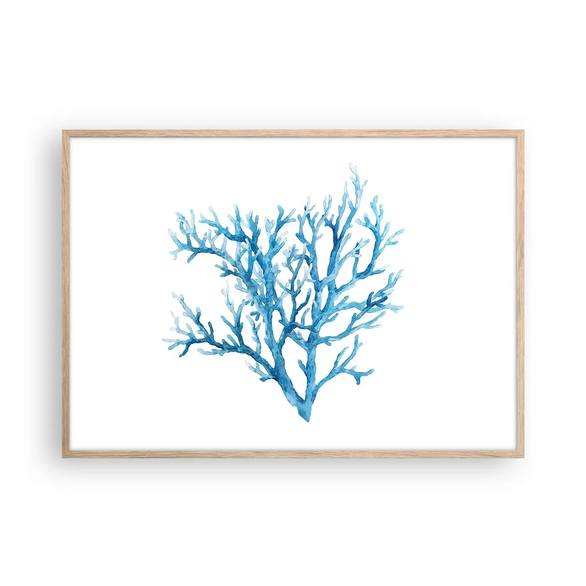 Poster in light oak frame - Sea Filigree - 100x70 cm
