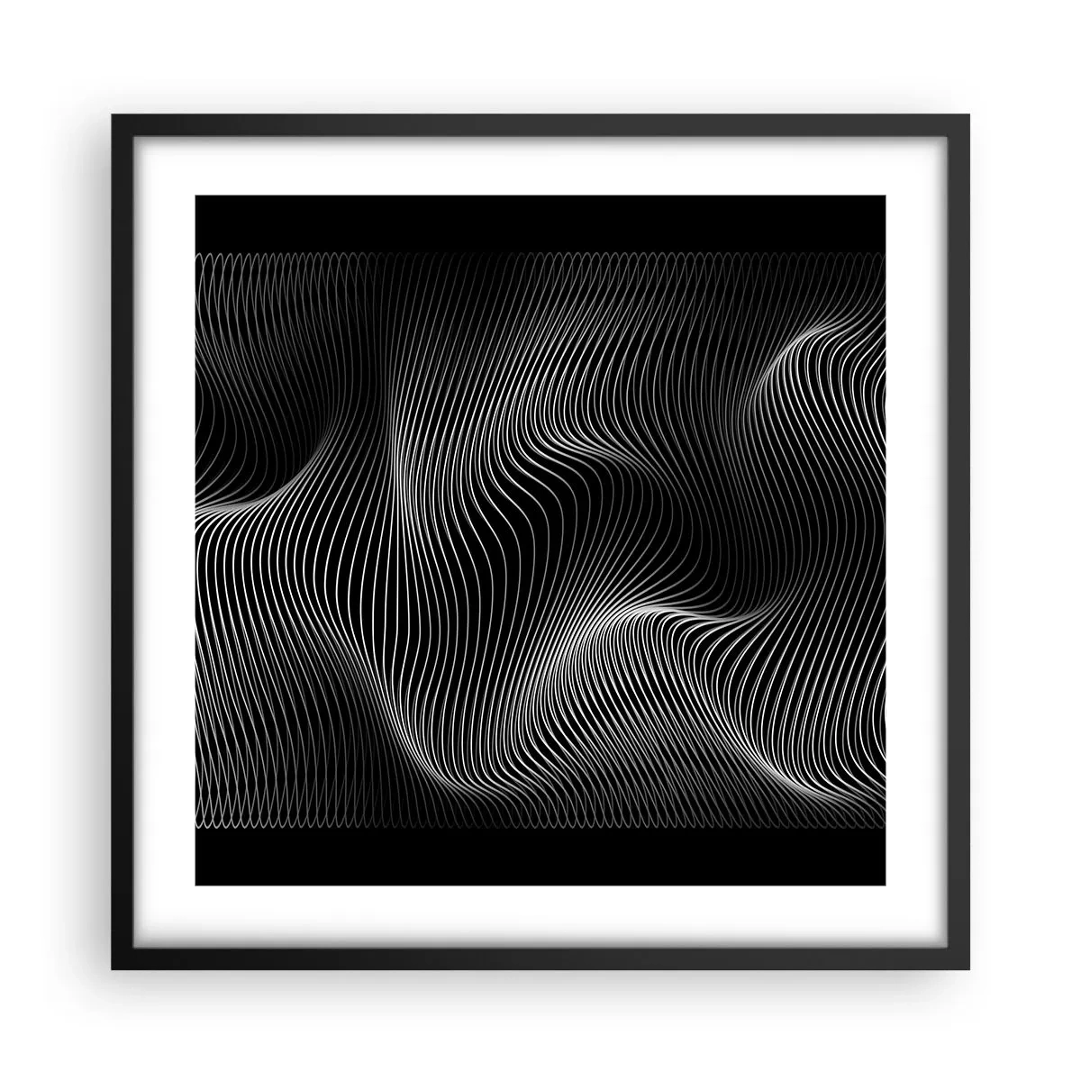 Poster in black frame - Dance of the Light in Space - 50x50 cm