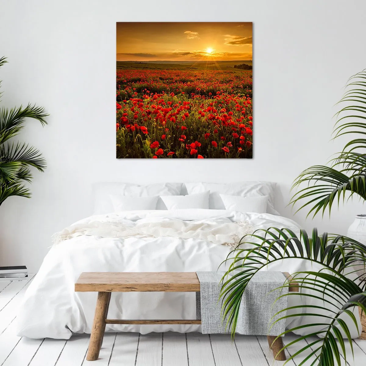 Canvas picture - In the Meadow, among Flood of Flowers - 70x70 cm