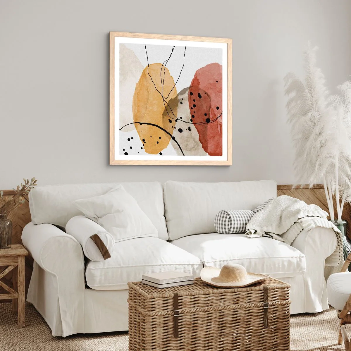 Poster in light oak frame - Like a Light Air - 50x50 cm