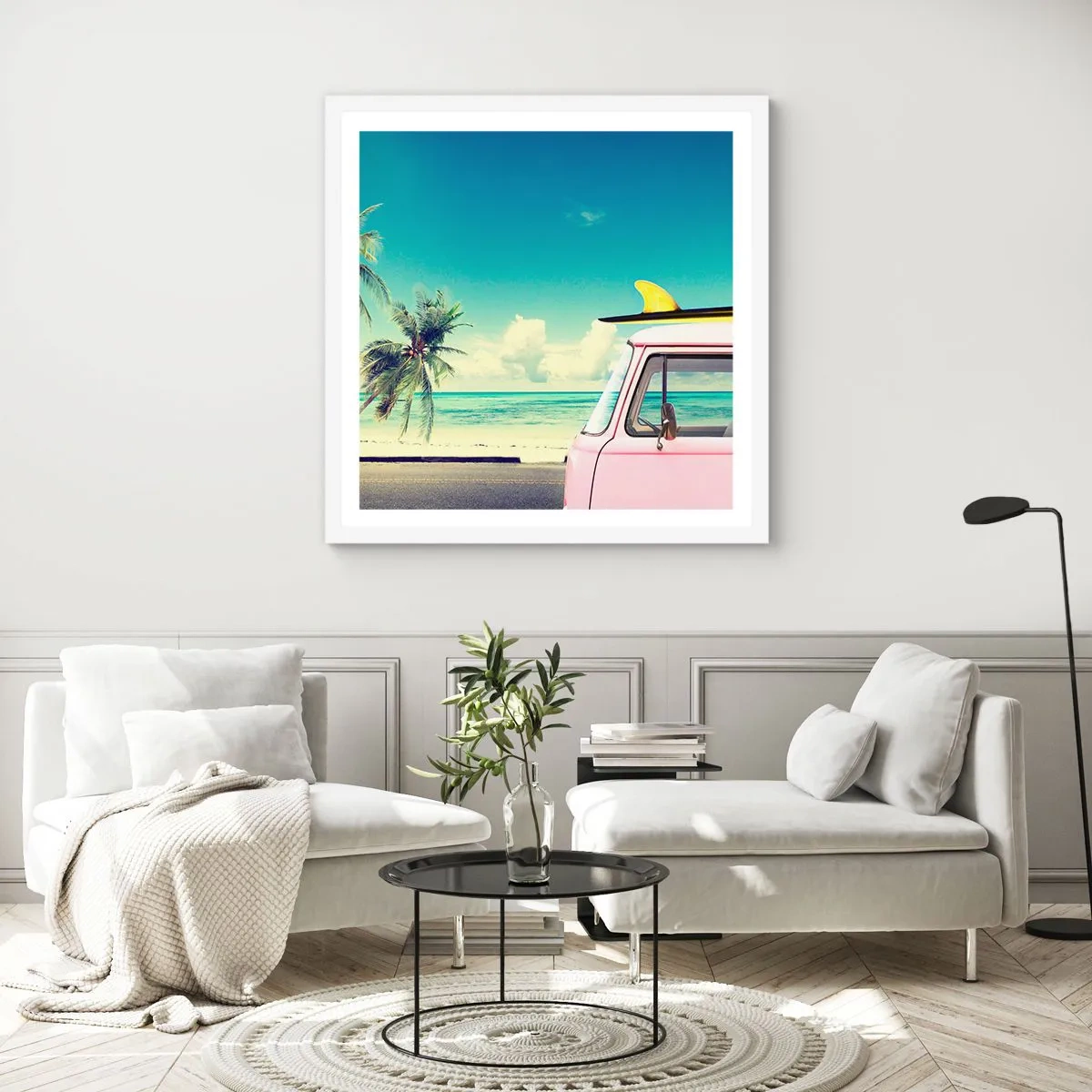 Poster in white frmae - Holiday Time - 40x40 cm