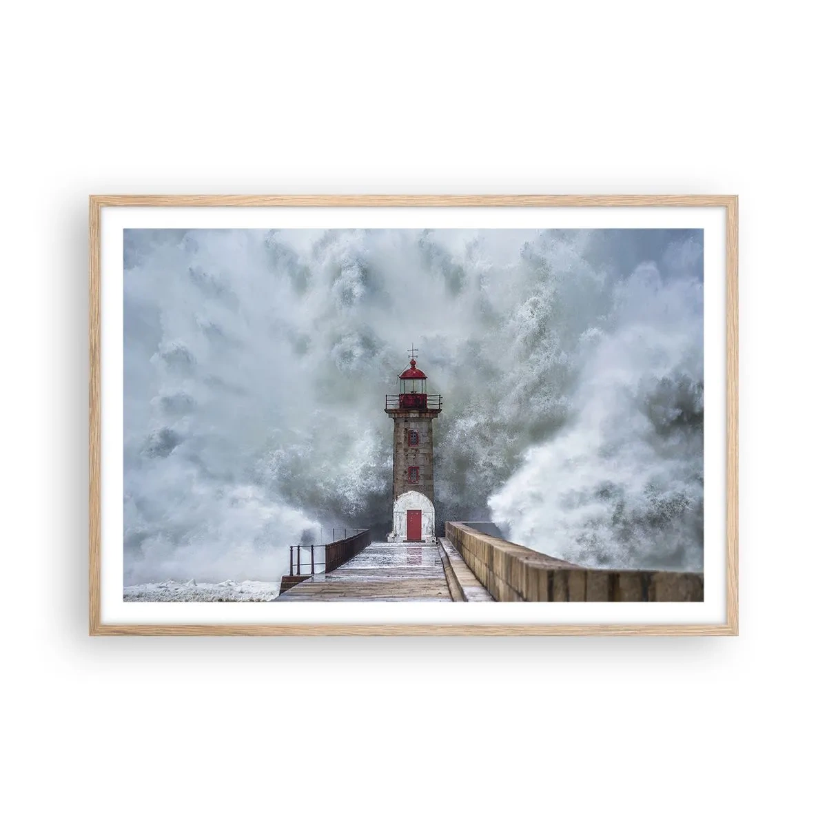 Poster in light oak frame - Roar of Waters, Whirr of the Wind - 91x61 cm