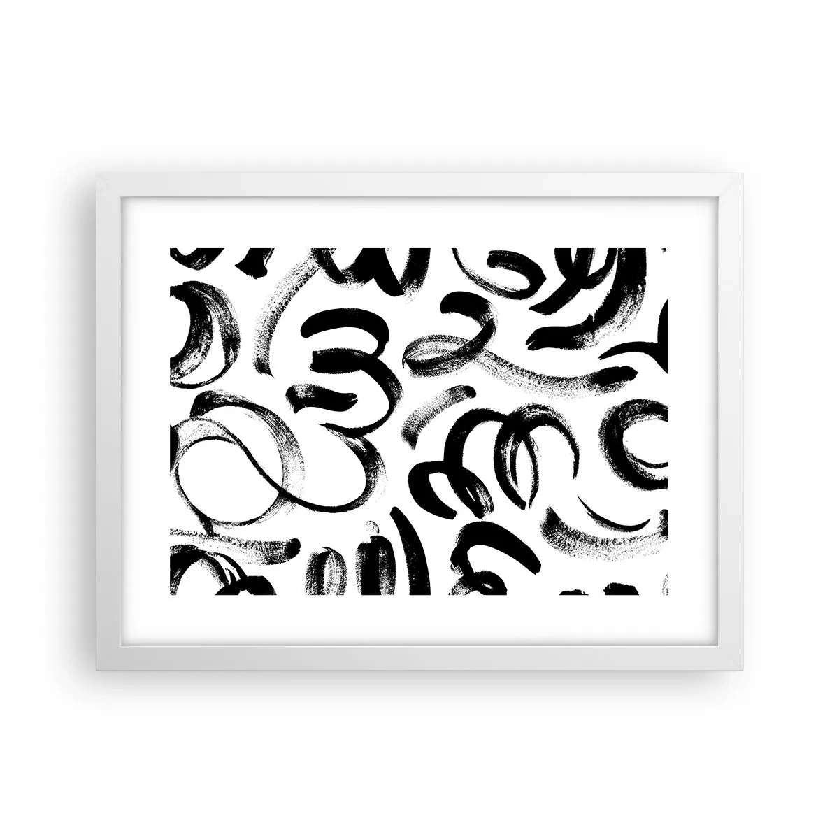 Poster in white frmae - Black on White - 40x30 cm